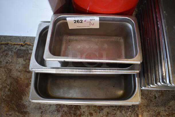 ALL ONE MONEY! Lot of 7 Various Stainless Steel Drop In Bins. Includes 1/2x4, 1/3x4, 1/4x4 - Image 3 of 3