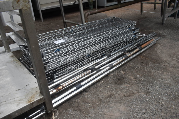 Commercial Steel Shelving Unit With Rods to Assemble  - Image 2 of 4
