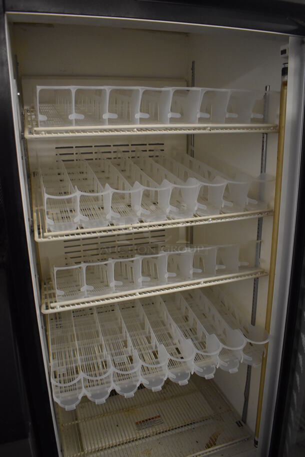 Carrier MC750 Metal Commercial Single Door Reach In Cooler Merchandiser w/ Poly Coated Racks. 115 Volts, 1 Phase. 30x32x78. Tested and Working! - Image 3 of 4