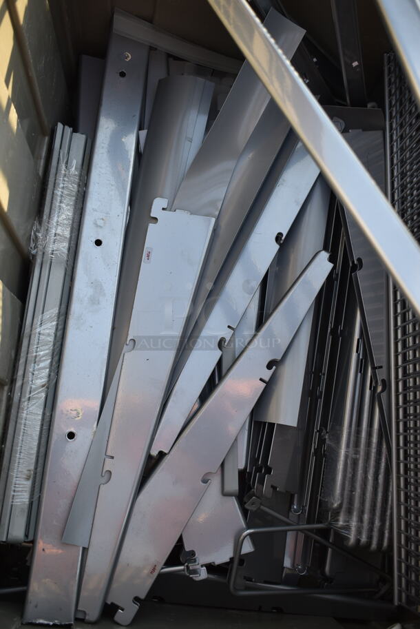 ALL ONE MONEY! Lot of Various Items Including Gray Poly Bins w/ Contents including Plastic Sheets for Shelves - Image 3 of 5