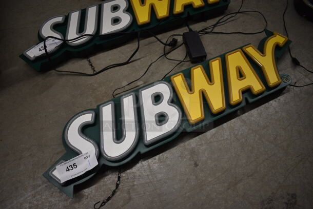 Subway Light Up Sign. 34x2.5x9. Tested and Working! - Image 2 of 5
