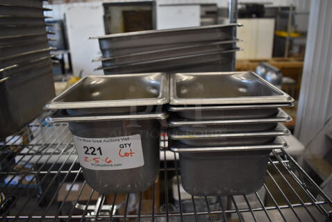 ALL ONE MONEY! Lot of 13 Various Stainless Steel Drop In Bins. Includes 1/6x4, 1/6x6