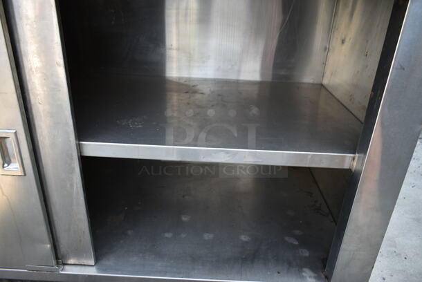 Stainless Steel 2 Bay Sink w/ Faucet, Handles, Back Splash and Under Shelf.  - Image 6 of 9