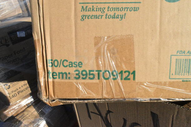 20 BRAND NEW Boxes Including 395TO9121 EcoChoice 9" x 12" x 3" Bagasse 1 Compartment Take-Out Container - 150/Case, 395TO993 EcoChoice 9" x 9" x 3" Compostable Sugarcane / Bagasse 3 Compartment Takeout Container - 200/Case. 20 Times Your Bid!  - Image 7 of 12