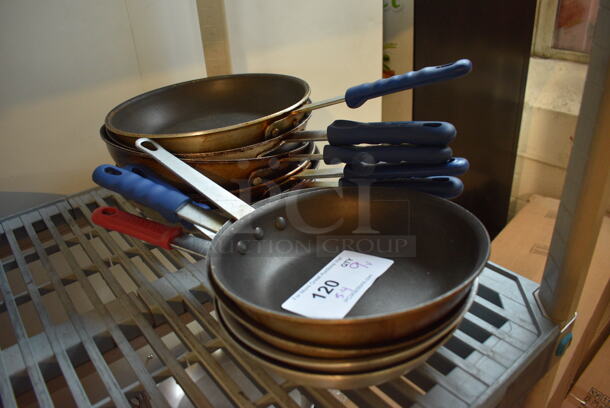9 Various Metal Skillets. Includes 14.5x9x2, 18.5x10.5x2. 9 Times Your Bid!