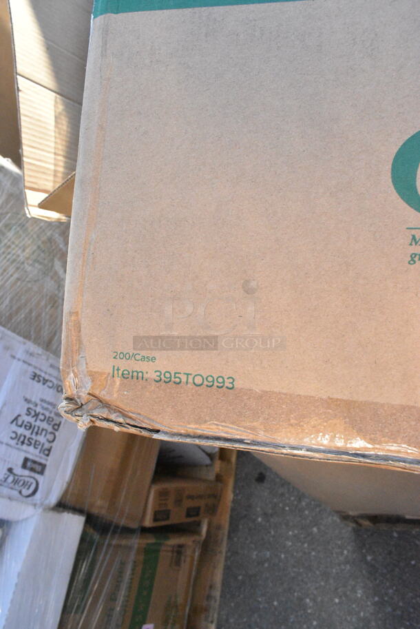 20 BRAND NEW Boxes Including 395TO9121 EcoChoice 9" x 12" x 3" Bagasse 1 Compartment Take-Out Container - 150/Case, 395TO993 EcoChoice 9" x 9" x 3" Compostable Sugarcane / Bagasse 3 Compartment Takeout Container - 200/Case. 20 Times Your Bid!  - Image 8 of 12