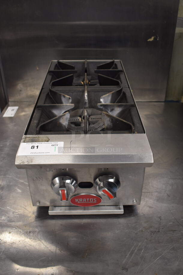 Kratos 29Y-070 Commercial Stainless Steel Natural Gas Countertop 2 Burner Hot Plate. 50,000 BTU. - Image 1 of 6