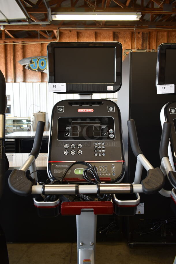 Star Trac Metal Commercial Floor Style Stationary Exercise Bicycle w/ Monitor and Heart Rate Handle Grip Monitors. Tested and Working! - Image 2 of 5
