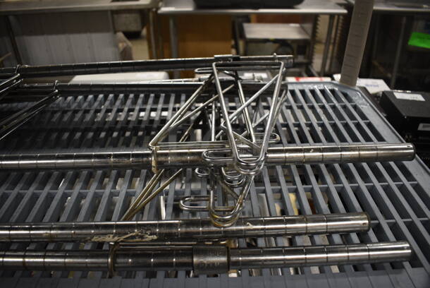 ALL ONE MONEY! Lot of 5 Chrome Finish Poles w/ 2 Brackets Each. 1.5x17x34 - Image 3 of 4