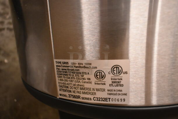 BRAND NEW SCRATCH AND DENT! Hamilton Beach 37560R Stainless Steel 60 Cup (30 Cup Raw) Electric Rice Cooker / Warmer. 120 Volts, 1 Phase. Tested and Working! - Image 5 of 5