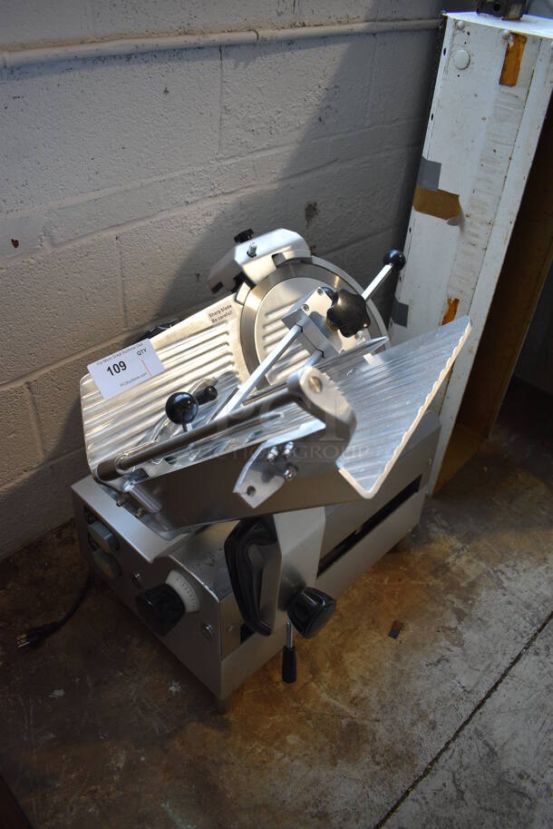 Avantco Stainless Steel Commercial Countertop Automatic Meat Slicer w/ Blade Sharpener. 24x22x31. Tested and Working! - Image 6 of 9