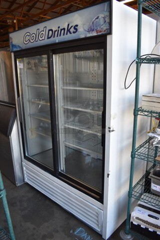 Turbo Air TGM-48R Metal Commercial 2 Door Reach In Cooler Merchandiser w/ Poly Coated Racks. 110-120 Volts, 1 Phase. 56x30x80. Tested and Working!