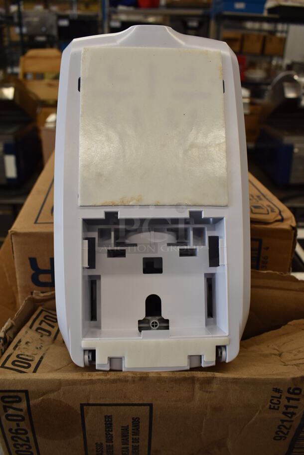 3 BRAND NEW IN BOX! Kay White Poly Wall Mount Soap Dispensers. 6x4x10.5. 3 Times Your Bid! - Image 7 of 8