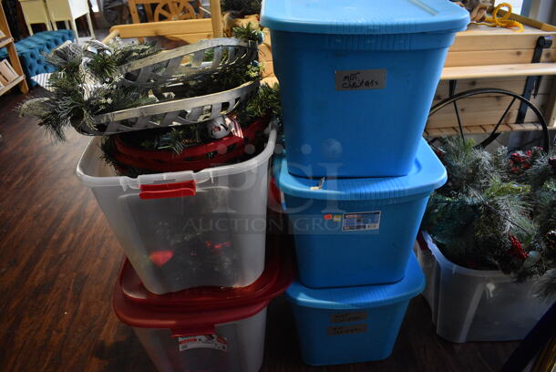 ALL ONE MONEY! Lot of 6 Bins of Various Decorations Including Christmas. (lounge) - Image 6 of 6