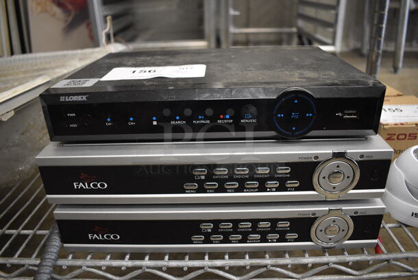 3 Various Items; Lorex Unit and 2 Falco Units. Includes 12.5x9x2. 3 Times Your Bid!