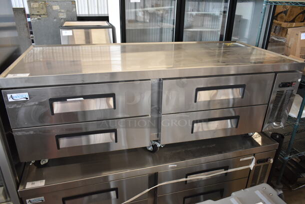 BRAND NEW SCRATCH AND DENT! 2023 Avantco 178CBE72HC Stainless Steel Commercial 4 Drawer Chef Base on Commercial Casters. 115 Volts, 1 Phase. Tested and Working! - Image 2 of 9