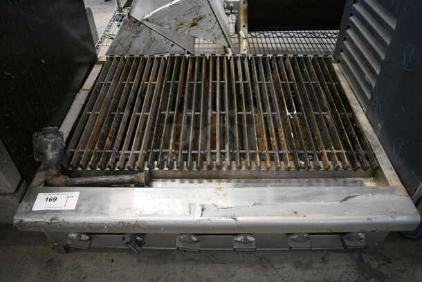 Radiance Stainless Steel Commercial Countertop Natural Gas Powered Charbroiler Grill. 36x30x10