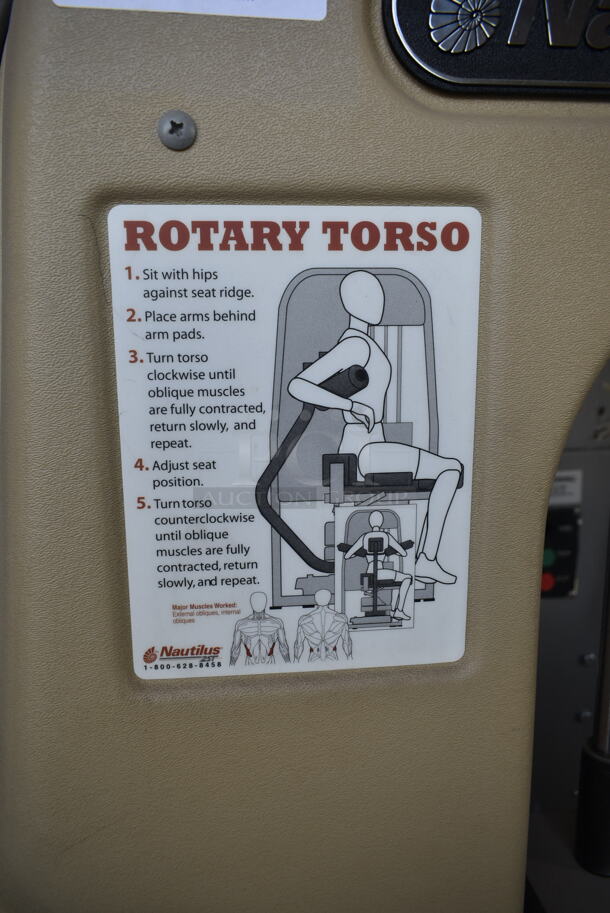 Nautilus Metal Commercial Floor Style Rotary Torso Exercise Machine. - Image 5 of 7