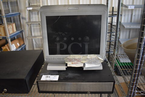 Par 15" POS System Monitor on Metal Cash Drawer