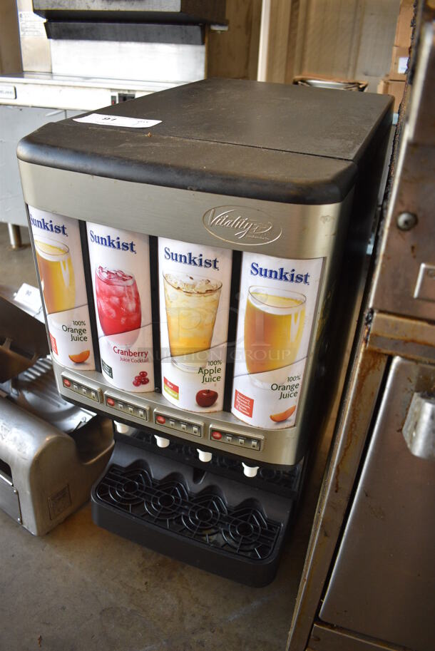 Vitality Express IV Metal Commercial Countertop 4 Flavor Beverage Dispenser. 120 Volts, 1 Phase. 15x25x34. Tested and Working! - Image 3 of 6