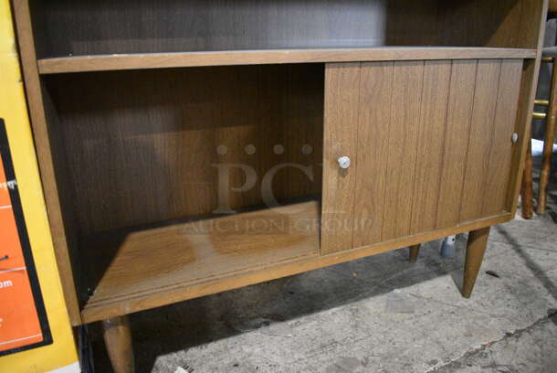 Wood Pattern Bookshelf w/ 2 Doors. 35.5x12x54 - Image 4 of 4