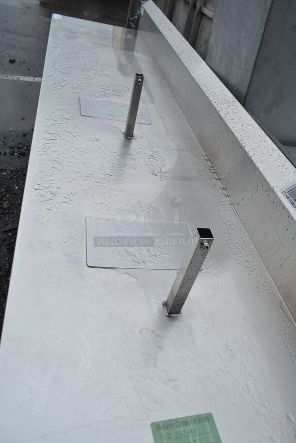 Stainless Steel Commercial Table w/ Back Splash, Under Shelf and 2 Doors on Commercial Casters. - Image 8 of 9