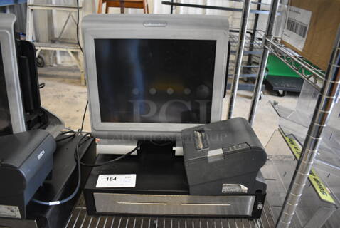 Par 15" POS System Monitor, Epson Model M244A Receipt Printer and Metal Cash Drawer