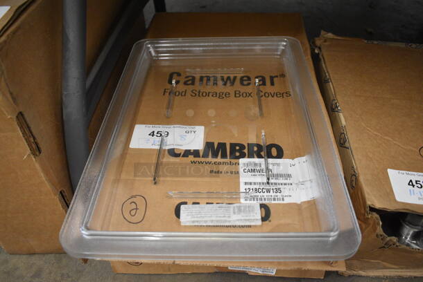 ALL ONE MONEY! Lot of 8 BRAND NEW IN BOX! Cambro Clear Poly Lids. 12x18x1 - Image 1 of 3