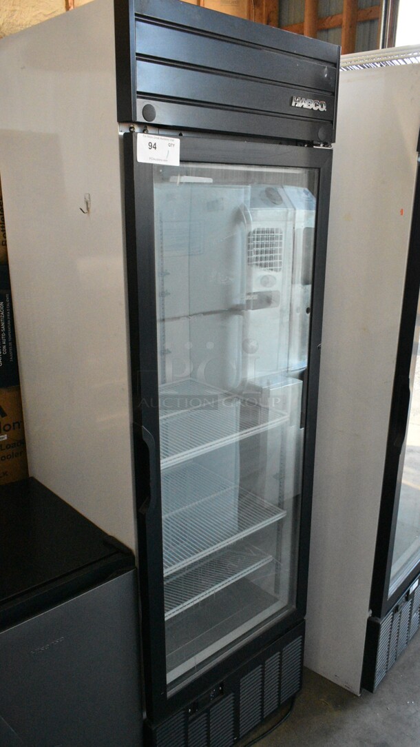 2019 Habco SE18 Metal Commercial Single Door Reach In Cooler Merchandiser w/ Poly Coated Racks. 115 Volts, 1 Phase. Tested and Working! - Image 1 of 4