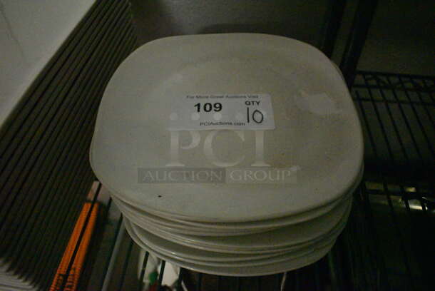 10 White Ceramic Plates. 10x10x1. 10 Times Your Bid! (kitchen) - Image 1 of 3