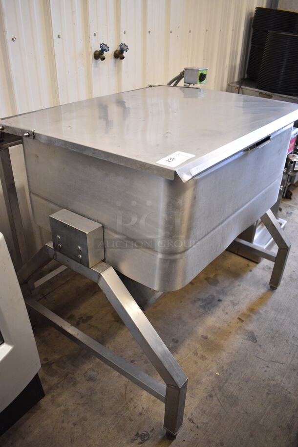 Lolo Stainless Steel Commercial Floor Style Natural Gas Powered Manual Tilting Braising Pan. 50x35x42 - Image 6 of 6