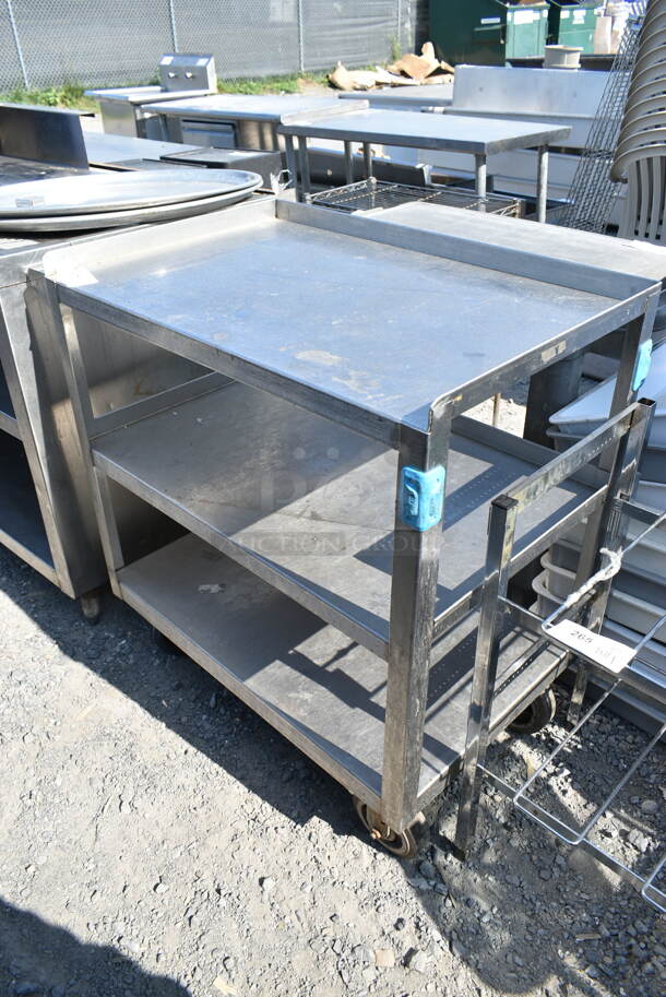 Metal 3 Tier Cart on Commercial Casters.  - Image 1 of 5