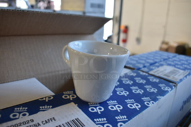 2 Boxes of 12 BRAND NEW Apulum White Ceramic Kafa Tazzina Mugs. 3.5x2.5x2.5. 2 Times Your Bid! - Image 2 of 5