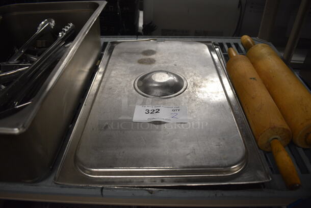 2 Stainless Steel Full Size Drop In Bin Lids. 2 Times Your Bid! - Image 2 of 3