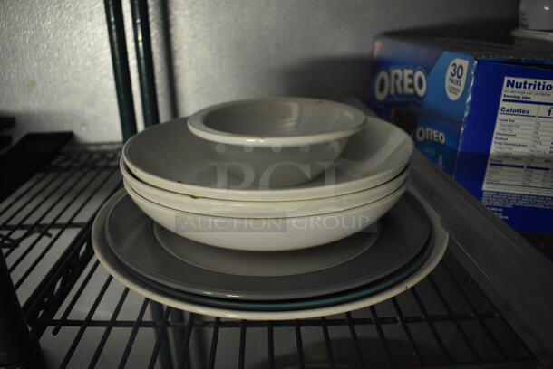 ALL ONE MONEY! Lot of Ceramic Dishes, Kosher Salt and Clear Poly Bin. (kitchen) - Image 2 of 3