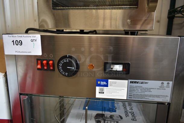 BRAND NEW SCRATCH AND DENT! ServIt 423PDW12D1 Stainless Steel Commercial Countertop Full-Service Countertop Display Warmer with 4 Shelves. 120 Volt, 1 Phase. Tested and Working! - Image 2 of 6