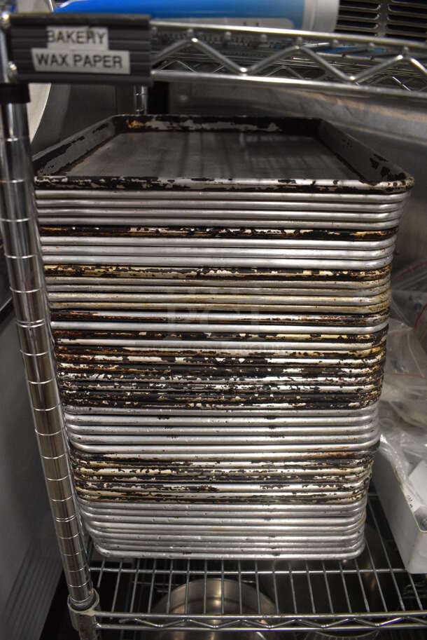 46 Metal Half Size Baking Pans. 13x18x1. 46 Times Your Bid!
