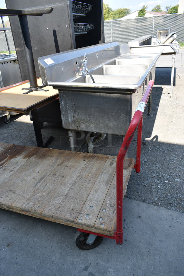 Metal Flat Cart on Casters.  - Image 4 of 6