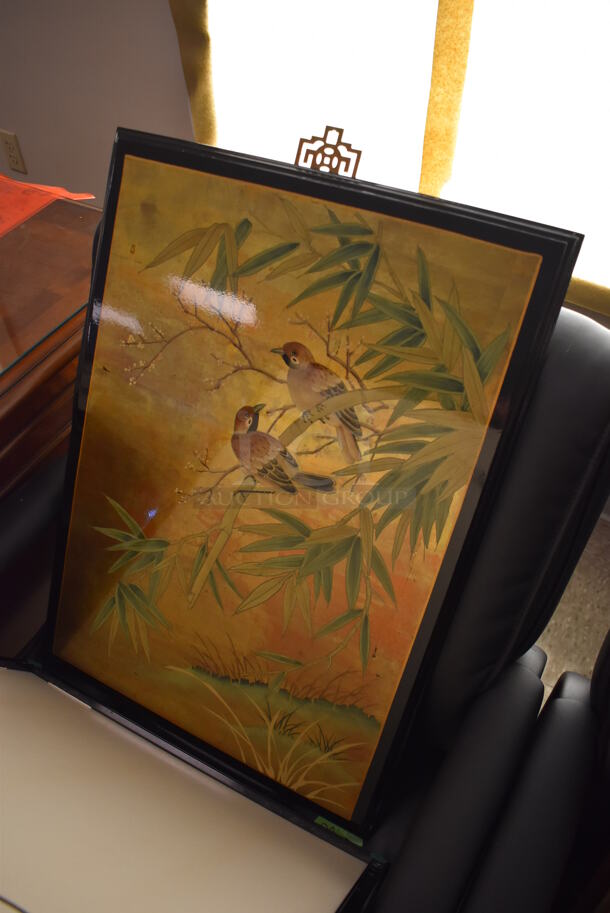 2 Framed Pictures of Lady Putting on Garters and Birds in Tree. 19x1x28.5, 18x1x27. 2 Times Your Bid! - Image 4 of 6