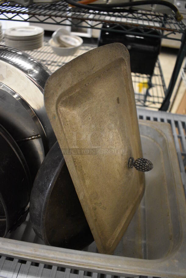 ALL ONE MONEY! Lot of Various Metal Items Including Lids and Springform Baking Pan in Clear Poly Bin! - Image 4 of 5