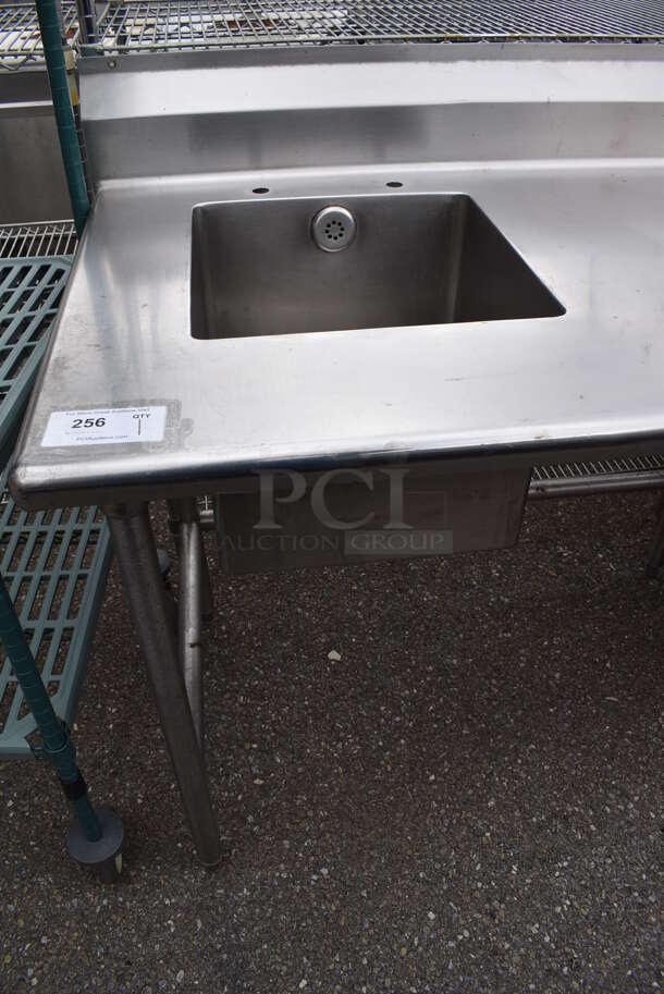 Stainless Steel Commercial Table w/ Sink Basin, Under Shelf and Back Splash. 120x30x36. Bay 16x16x14 - Image 4 of 7