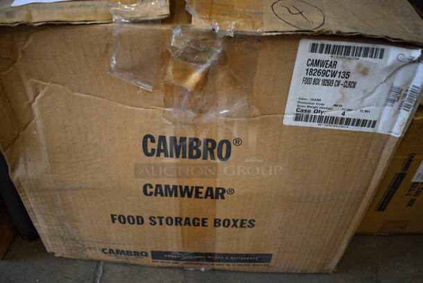 ALL ONE MONEY! Lot of 4 BRAND NEW IN BOX! Cambro Clear Poly Bins. 18x26x9 - Image 3 of 3