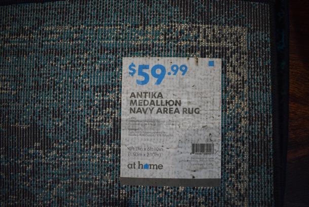 4 Antika Medallion Navy Area Rugs. 82x56. 4 Times Your Bid! (lounge) - Image 5 of 5