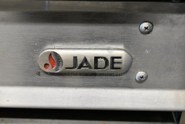 Jade Range Stainless Steel Commercial Gas Powered Flat Top Griddle w/ 2 Burner Range, Charbroiler Grill and 4 Drawer Chef Base on Commercial Casters. Cannot Test Chef Base - Appears To Have Been Hardwired - Image 2 of 12