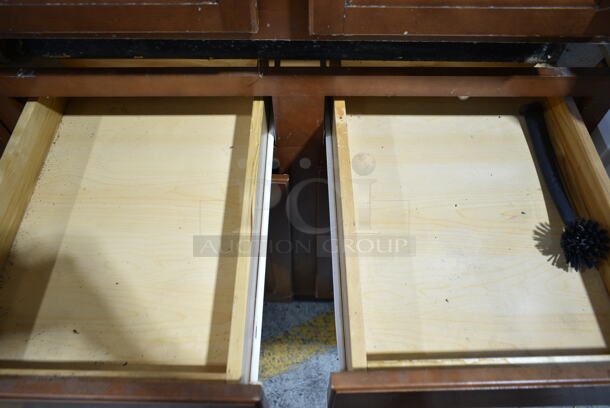 4 Wood Pattern Counters; 2 Single Door/Drawer and 2 Double Door/Drawer. No Countertops. 4 Times Your Bid!  - Image 9 of 12