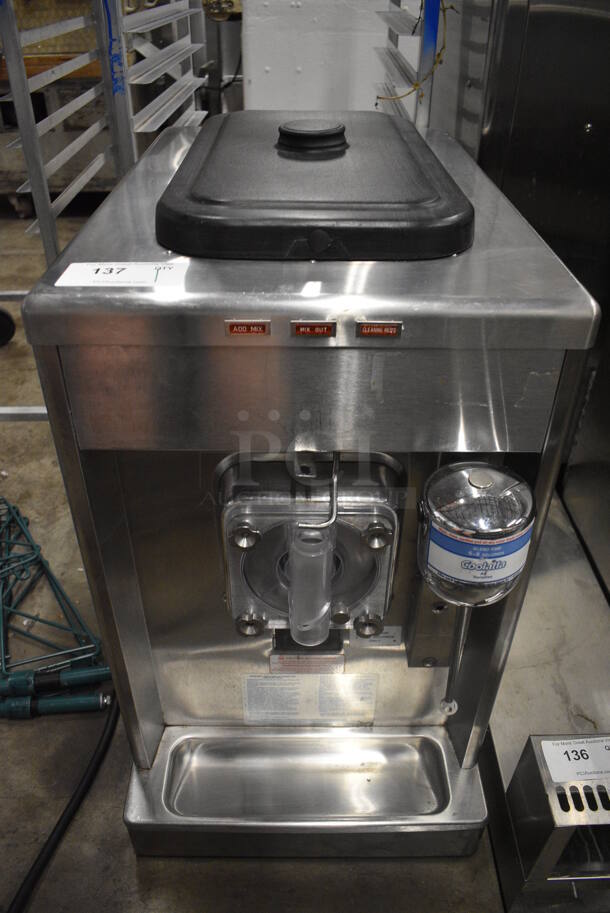 2013 Taylor Model 340D-27 Stainless Steel Commercial Countertop Single Flavor Frozen Beverage Machine w/ Drink Mixer Attachment. 208-230 Volts, 1 Phase. 18x31x32