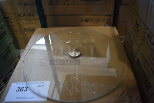 3 BRAND NEW IN BOX! Glass Round Trays for Stand. 12x12x1. 3 Times Your Bid!