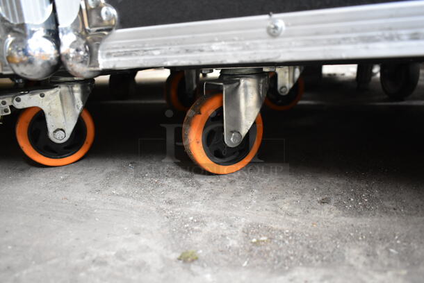 New Image Entertainment NIE Black Metal Hard Case on Commercial Casters. - Image 3 of 4