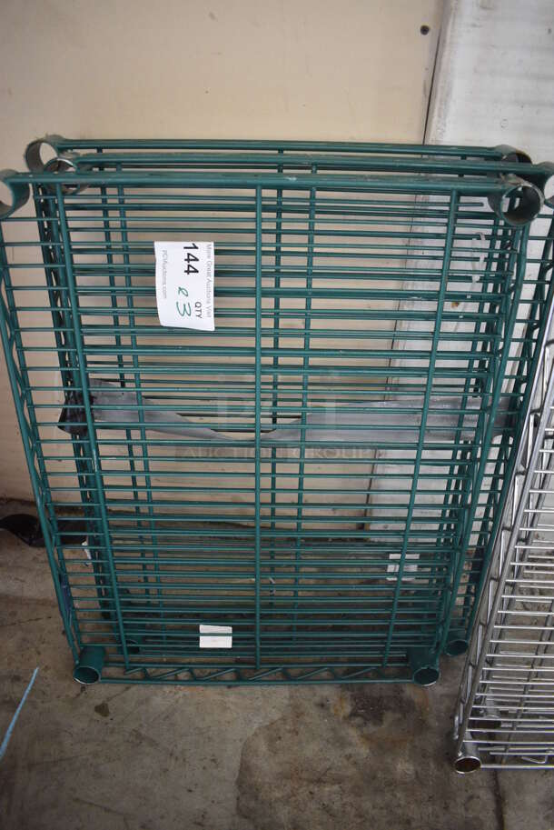 ALL ONE MONEY! Lot of 3 Green Finish Shelves. 24x18x1.5 - Image 1 of 3