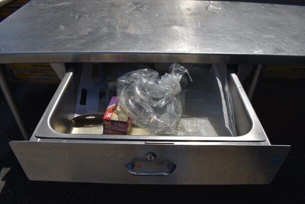 Stainless Steel Commercial Table w/ Back Splash, Drawer and Under Shelf. 86x30x40 - Image 4 of 4